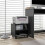 Three-Compartment Printer Cabinet, with Wheels - Black 3