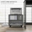 Three-Compartment Printer Cabinet, with Wheels - Black 6
