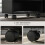Three-Compartment Printer Cabinet, with Wheels - Black 7