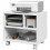 Three-Compartment Printer Cabinet, with Wheels - White 2