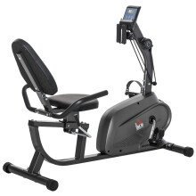 Recumbent Seated Exercise Bike, Recovery Rehab, 8-Level Magnetic Resistance with Pad Holder, LCD Monitor, Wheels for Indoor Cardio Workout, Black