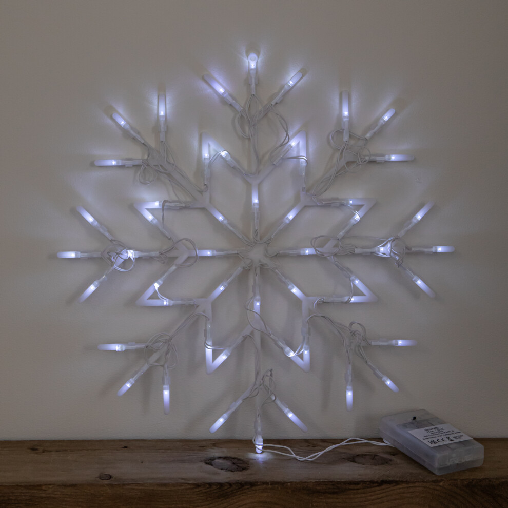 B&Q -  34Cm Battery Operated Light Up Christmas Snowflake With White Leds - Image 6