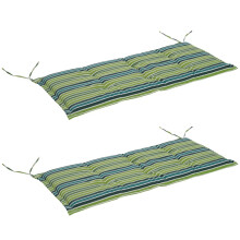 Polyester Set Of 2 Swing Chair Cushion Green Stripes