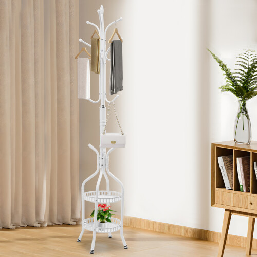 Coat Rack Hanger Stand 31*31*185cm White (Max.15kg) 1