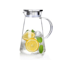 2 -liter glass jug with lid, water jug for water, ice/wine/milk/milk/juice