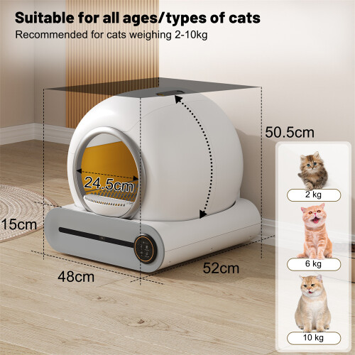 65L Automatic Cat Litter Box for Multiple Cats 1