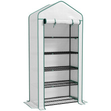 5-Tier Mini Greenhouse with PE Cover, 193x90x49cm
