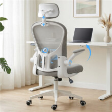Multi-Adjustable Office Chair, with Lumbar Support, Headrest and Mesh Back - Grey