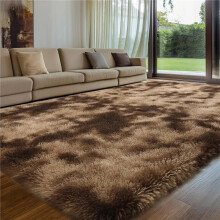 (Coffee Brown, 120cmX200cm/47.20inchX78.70inch) Solid Color Fluffy Contemporary Modern Rug, 1 Count Non-slip Soft Plush Area Rug, Decorative Carpet