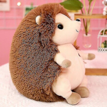 (Brown) Hedgehog Plush Doll Stuffed Animal Plushies Cute Pacify Doll Bed Toy Ornament Gift