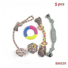 (5pcs BM320) Dog Rope Toys For Aggressive Chewers 4 Pack Dog Chew Toys Set Cotton Rope For Dogs Teething Chewing Playing