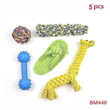 (5pcs BM440) Dog Rope Toys For Aggressive Chewers 4 Pack Dog Chew Toys Set Cotton Rope For Dogs Teething Chewing Playing