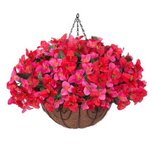(2pcs D) Hanging Artificial Bougainvillea – with Basket – for Indoor Outdoor Decor