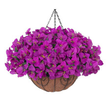 (2pcs C) Hanging Artificial Bougainvillea – with Basket – for Indoor Outdoor Decor