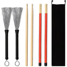 1 Pair 5a Drum Sticks Maple Drumsticks Set 1 Pair Drum Wire Brushes Drum Stick Brush NIUNIU