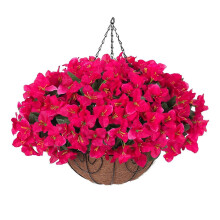 (1pc B) Hanging Artificial Bougainvillea – with Basket – for Indoor Outdoor Decor
