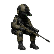 (B) Mini Resin Tactical Soldier – Realistic Sniper – for Armed Special Forces Collectible Decor