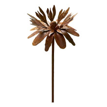Rusty Iron Daisy Garden Stake – Weather-resistant – for Lawn Pathway & Patio Decor