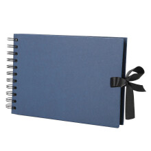 (Dark Blue) DIY Photo Album – 8.5x6 Inch Scrapbook – for Travel & Birthday Memories