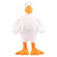 (White) Resin Muscular Duck Figurine – Strong Fitness – for Table Decor & Gift