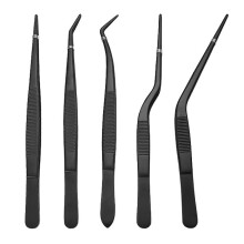 (1 Set, Black) Kitchen Tweezers Set – 5 Piece Stainless Steel – for Cake Decorating
