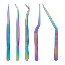 (1 Set, Multicolor) Kitchen Tweezers Set – 5 Piece Stainless Steel – for Cake Decorating