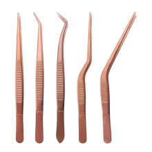(1 Set, Rose Gold) Kitchen Tweezers Set – 5 Piece Stainless Steel – for Cake Decorating