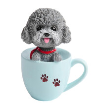 (B) Shaking Head Dog Car Air Freshener – Resin Teddy Schnauzer – for Car Dashboard Desk