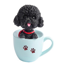 (D) Shaking Head Dog Car Air Freshener – Resin Teddy Schnauzer – for Car Dashboard Desk