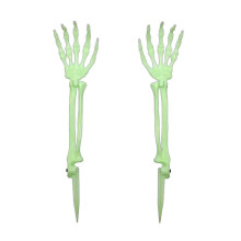 (4) Plastic Skeleton Hand Yard Stake – Realistic Bone Prop – for Haunted House Garden