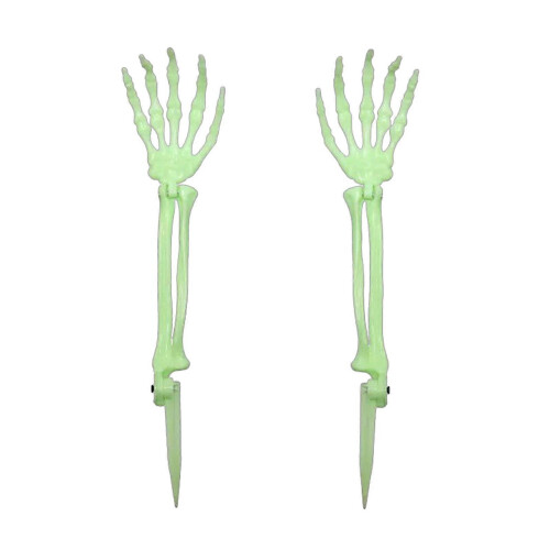 (4) Plastic Skeleton Hand Yard Stake – Realistic Bone Prop – for Haunted House Garden