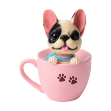 (F) Shaking Head Dog Car Air Freshener – Resin Teddy Schnauzer – for Car Dashboard Desk