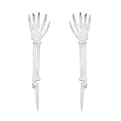 (5) Plastic Skeleton Hand Yard Stake – Realistic Bone Prop – for Haunted House Garden