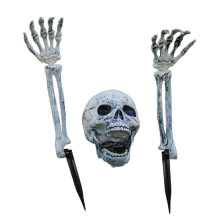 (6) Plastic Skeleton Hand Yard Stake – Realistic Bone Prop – for Haunted House Garden