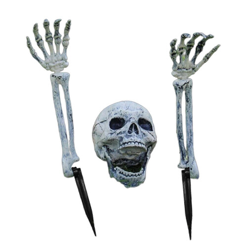 (6) Plastic Skeleton Hand Yard Stake – Realistic Bone Prop – for Haunted House Garden