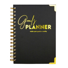 (Black) 2026 Weekly Planner – Spiral Bound Goal Journal – for Student Office
