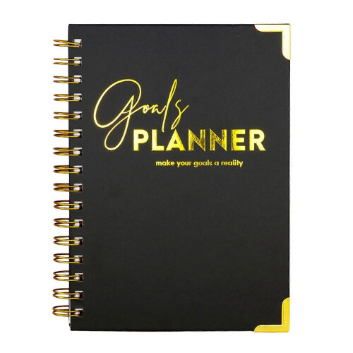 (Black) 2026 Weekly Planner – Spiral Bound Goal Journal – for Student Office