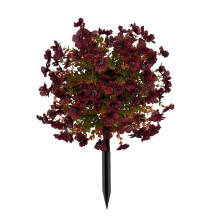 (Dark Red) Artificial Violet Topiary – UV Resistant Fake Plant for Garden Porch