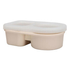 (A, Beige) Food Grade Silicone Seasoning Box – Leak Proof – for Sauce Storage