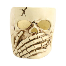 (3) Skull Candle Holder – Resin Gothic – for Party Home Trick or Treat