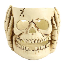 (1) Skull Candle Holder – Resin Gothic – for Party Home Trick or Treat