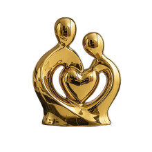 (A) Ceramic Couple Statue – Hugging Lovers Design – for Anniversary Decor
