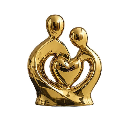 (A) Ceramic Couple Statue – Hugging Lovers Design – for Anniversary Decor