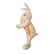 (Light Brown) Plush Standing Rabbit Ornament – with Carrot – for Easter Tree Topper