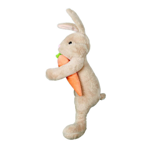 (Light Brown) Plush Standing Rabbit Ornament – with Carrot – for Easter Tree Topper