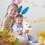 (Light Brown) Plush Standing Rabbit Ornament – with Carrot – for Easter Tree Topper 4
