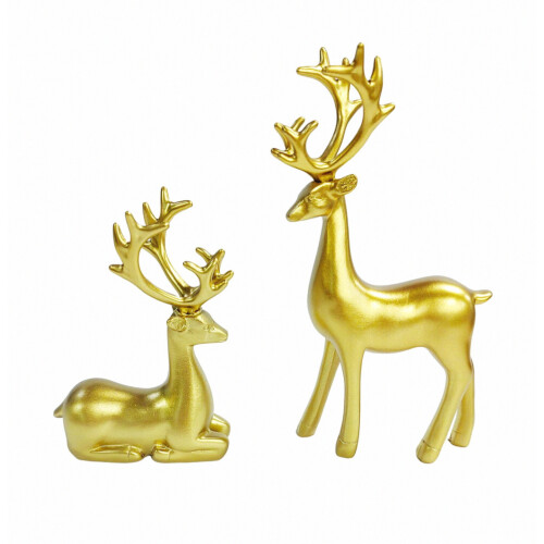 Pcs Red Standing Reindeer Decorations Compatible Tabletop_Birthday Gift 2