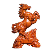 (8cm, Wooden Color) Wooden Carved Horse Figurine – Feng Shui – for Horse Lovers Gift