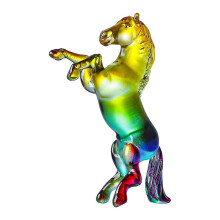 (Multicolor) Faux Crystal Horse Statue – Clear Collectible – for Office Desk Decor