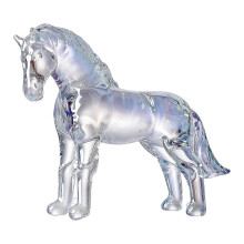 (A) Faux Crystal Horse Statue – Clear Collectible – for Office Desk Decor